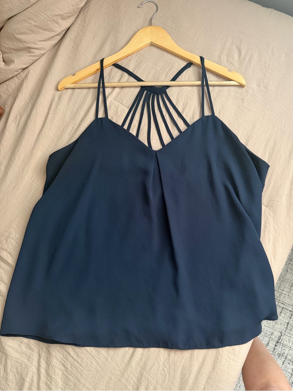 Metaphor Navy Strappy Back Cami Blouse